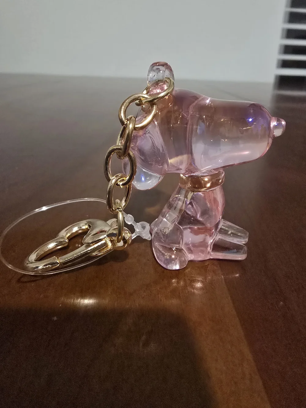 Pink Iridescent Snoopy Dog Keychain Charm / Bag Charm, New without Tags